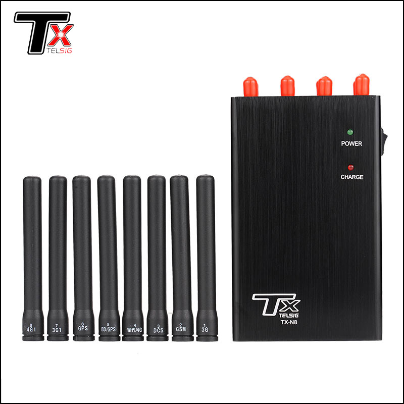 8 Antenna အိတ်ဆောင်ဆဲလ်ဖုန်း Signal Jammer