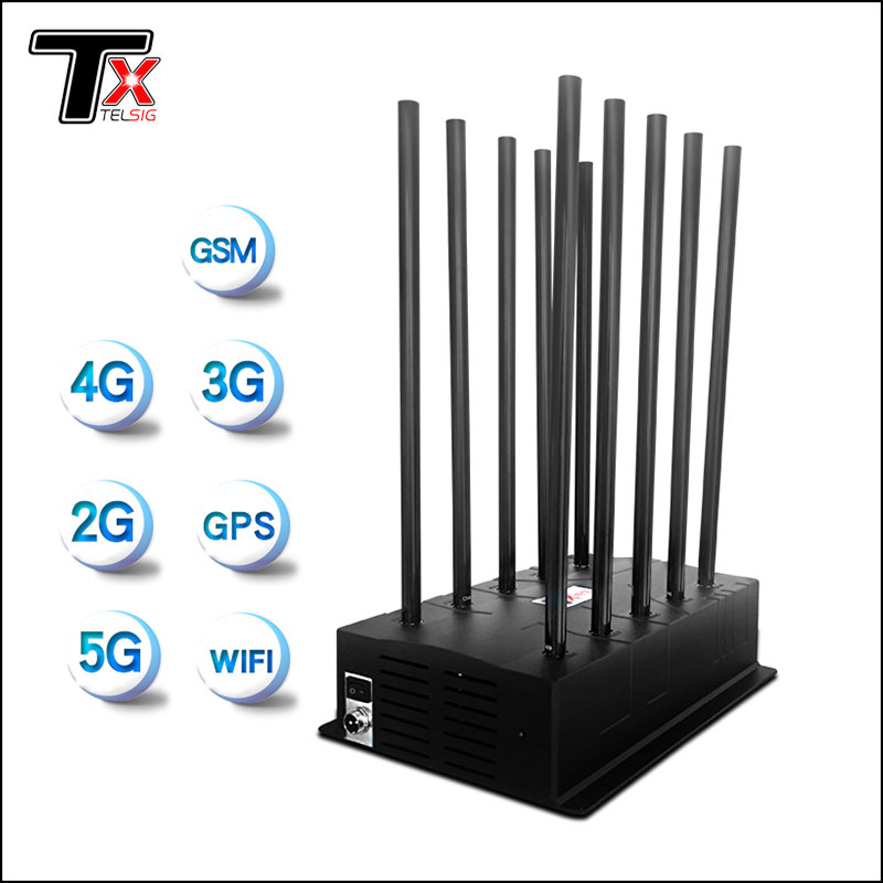 ဆဲလ်ဖုန်း WIFI GPS 10 ချန်နယ် 5G Signal Jammer