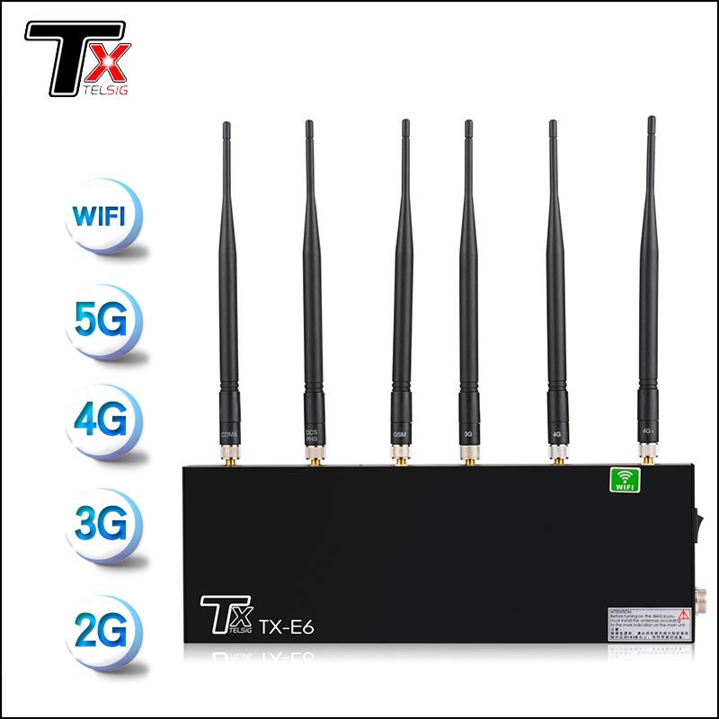 6-way Signal Jammer ကို ပြင်ဆင်ထားသည်။